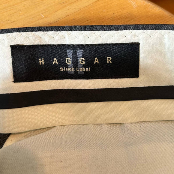 Haggar Black Label Wool Pants Men 36x30 Gray Wrinkle-Free Cuffed Career Work NEW - Picture 3 of 11